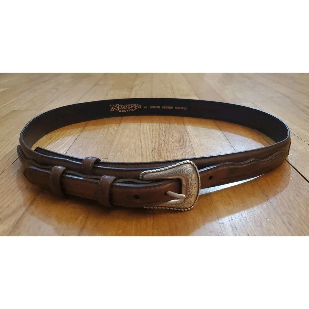 Nocona Belt Co Western Brown Ranger Leather Belt Mens 40 N2476802